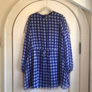 DVF silk checked dress